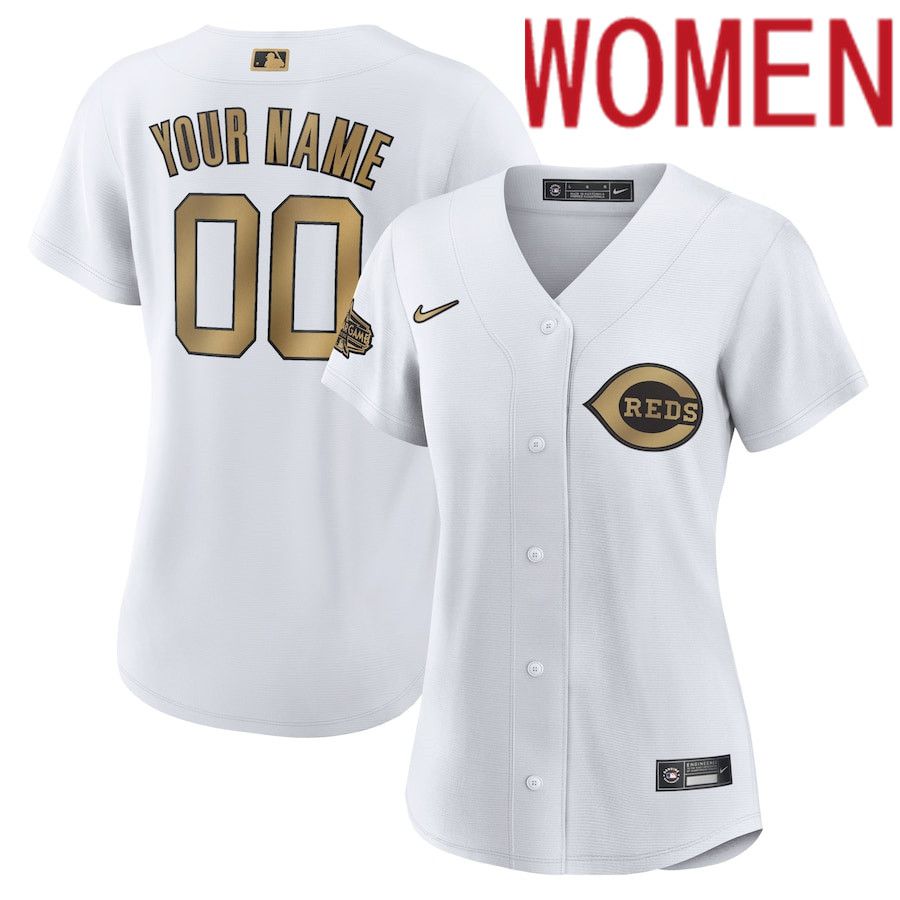 Women Cincinnati Reds Nike White 2022 MLB All-Star Game Replica Custom MLB Jersey